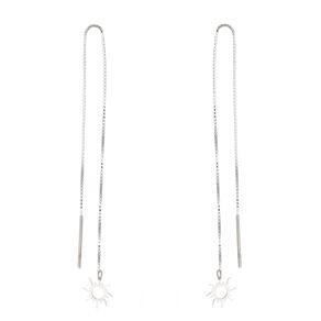 Brinco-Longo-Corrente-Sol-em-Prata-com-Rodio Brinco-Longo-Corrente-Sol-em-Prata-com-Rodio