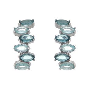 Brinco-Ear-Cuff-com-Navetes-em-Cristal-Top-London-e-Sky-em-Prata-com-Rodio Brinco-Ear-Cuff-com-Navetes-em-Cristal-Top-London-e-Sky-em-Prata-com-Rodio