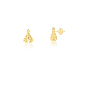 Brinco-Nossa-Senhora-Mini-em-Ouro-18K-|-Colecao-Fe Brinco-Nossa-Senhora-Mini-em-Ouro-18K-|-Colecao-Fe