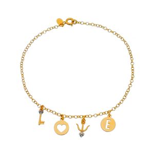 PulseiraLovecomFlechaeChaveemPratacomBanhodeOuro PulseiraLovecomFlechaeChaveemPratacomBanhodeOuro