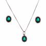 Conjunto-Oval-com-Zirconia-Verde-Esmeralda-e-Negra-em-Prata-e-Rodio-Negro