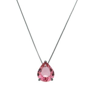 Colar-Gota-Cristal-Pink-em-Prata-com-Rodio-Negro-Colecao-Trend Colar-Gota-Cristal-Pink-em-Prata-com-Rodio-Negro-Colecao-Trend