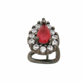 Piercing-Gota-Zirconia-Rubelita-e-Zirconias-Brancas-em-Prata-com-Rodio-Negro Piercing-Gota-Zirconia-Rubelita-e-Zirconias-Brancas-em-Prata-com-Rodio-Negro