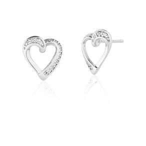 Brinco-Coracao-com-Zirconias-Brancas-em-Prata-e-Rodio-|-Colecao-Love Brinco-Coracao-com-Zirconias-Brancas-em-Prata-e-Rodio-|-Colecao-Love