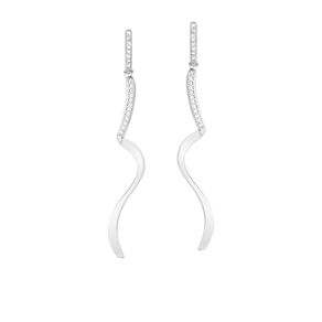 Brinco-Fita-com-Zirconias-Brancas-em-Prata-e-Rodio-|-Colecao-Divas Brinco-Fita-com-Zirconias-Brancas-em-Prata-e-Rodio-|-Colecao-Divas