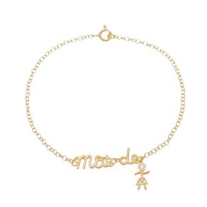 Pulseira-Mae-de-Menina-Zirconia-Brancas-em-Prata-e-Banho-de-Ouro-|-Colecao-Mom-Lovers Pulseira-Mae-de-Menina-Zirconia-Brancas-em-Prata-e-Banho-de-Ouro-|-Colecao-Mom-Lovers