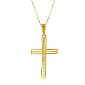 Pingente-Cruz-com-Textura-em-Ouro-|-Colecao-Fe Pingente-Cruz-com-Textura-em-Ouro-|-Colecao-Fe