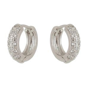 Brinco-Argola-com-Zirconias-em-Prata Brinco-Argola-com-Zirconias-em-Prata