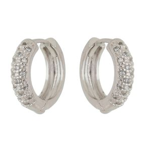 Brinco-Argola-Media-Cravejada-com-Zirconias-em-Prata Brinco-Argola-Media-Cravejada-com-Zirconias-em-Prata