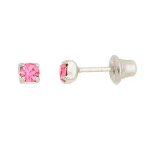 Brinco-Solitario-com-Zirconia-Pink-em-Prata-e-Rodio Brinco-Solitario-com-Zirconia-Pink-em-Prata-e-Rodio