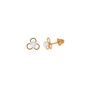 Brinco-Flor-Perola-Infantil-em-Ouro-18K