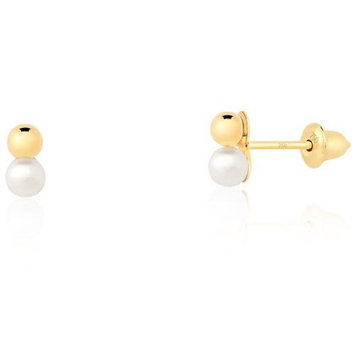 Brinco-Bolinha-e-Perolinha-em-Ouro-18K
