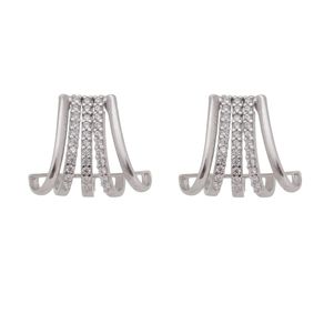 Brinco-Detalhes-Tiras-Lisa-e-com-Zirconias-Brancas-em-Prata-e-Rodio Brinco-Detalhes-Tiras-Lisa-e-com-Zirconias-Brancas-em-Prata-e-Rodio