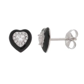 Brinco-Coracao-Black-e-Zirconias-Brancas-em-Prata-e-Rodio Brinco-Coracao-Black-e-Zirconias-Brancas-em-Prata-e-Rodio