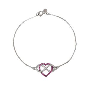 Pulseira-Coracao-Infinito-com-Zirconias-Pink-e-Branca-em-Prata-e-Rodio Pulseira-Coracao-Infinito-com-Zirconias-Pink-e-Branca-em-Prata-e-Rodio