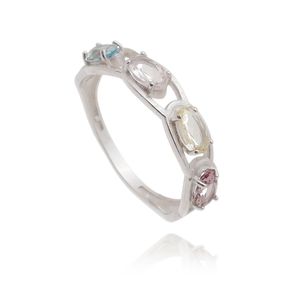 Anel-Cravejado-com-Zirconias-Cores-Pastel-em-Prata Anel-Cravejado-com-Zirconias-Cores-Pastel-em-Prata