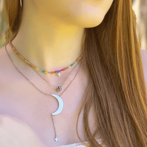 Colar-Colors-em-Sandalo-Pedras-Naturais-e-Cruz-em-Prata- Colar-Colors-em-Sandalo-Pedras-Naturais-e-Cruz-em-Prata-