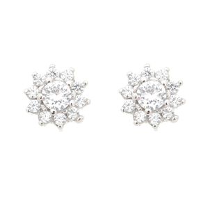 BrincoFloremPratacomRodioCentroZirconiaBrancaBordaCravejada BrincoFloremPratacomRodioCentroZirconiaBrancaBordaCravejada