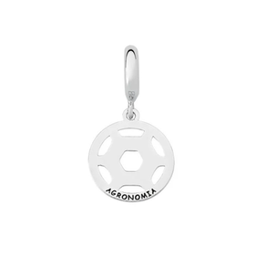 Pingente Charm Agronomia em Prata, Esmalte em Ródio Pingente Charm Agronomia em Prata, Esmalte em Ródio